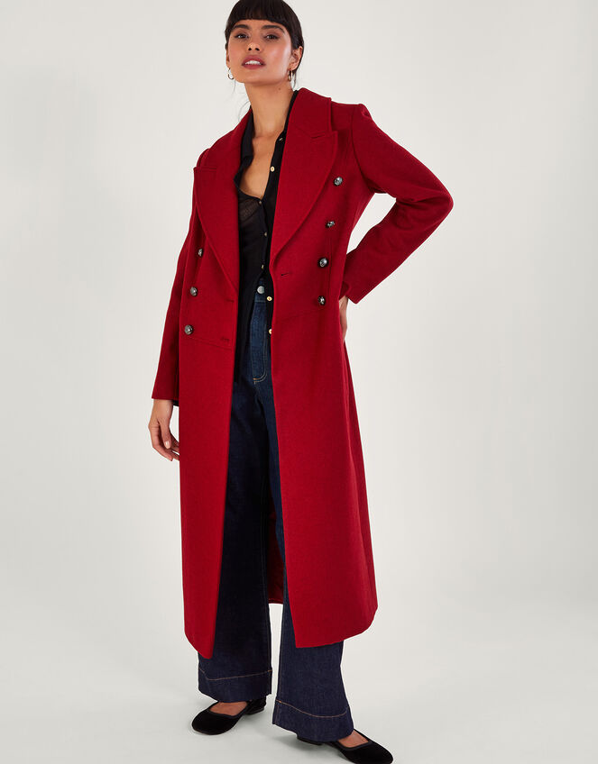 Daria DoubleBreasted Coat Red