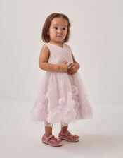 Baby Glinda Appliqué Glitter Party Dress, Pink (PALE PINK), large