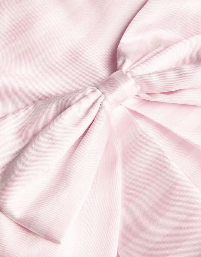 Stripe Bow Twill Party Dress, Pink (PINK), large