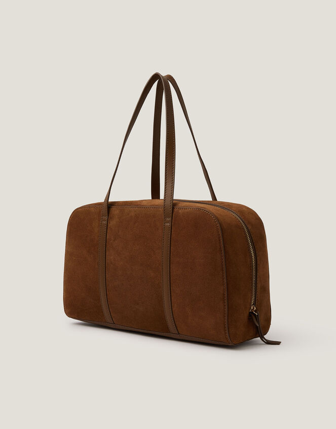 Cate Suede Bowling Bag, , large