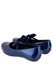 Aubree Patent Bow Ballerina Flats, Blue (NAVY), large