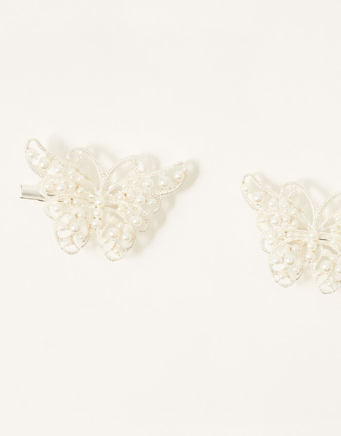 Pearly Butterfly Bag and Hair Clip Set, , large