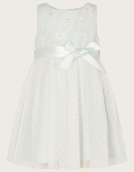 Baby Polka Dot Daisy Dress, Blue (BLUE), large