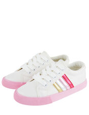 Maci Metallic Stripe Trainers, Ivory (IVORY), large