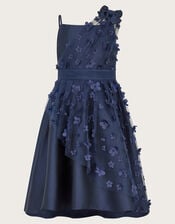 Lauren Asymmetrical Floral Dress, Blue (NAVY), large