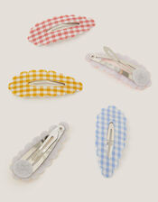 5-Pack Gingham Hair Clips, , large