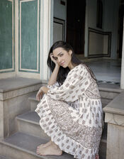 Whitley Heritage Print Dress LENZING™ ECOVERO™ , Ivory (IVORY), large