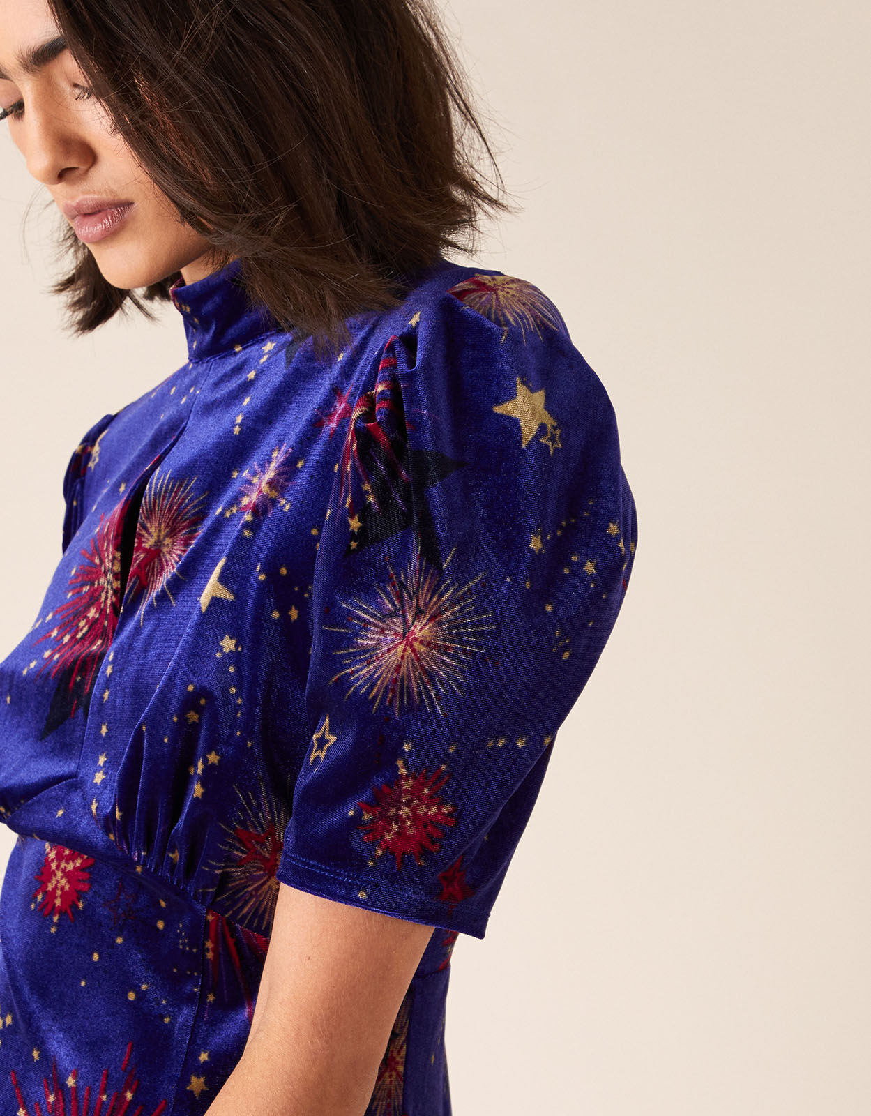 Harper Star Stretch Velvet Short Dress