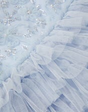 Shikha Floral Embellished Tiered Ruffle Dress, Blue (PALE BLUE), large