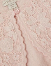 Baby Emilia Lace Scallop Cardigan, Pink (PINK), large