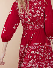 East Chrissy Print Satin Dress, Red (RED), large