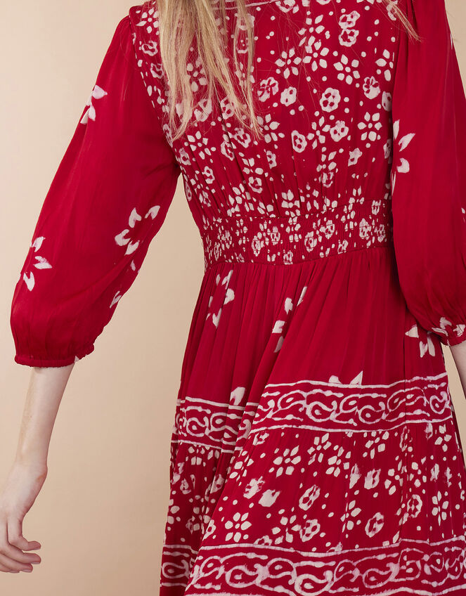 East Chrissy Print Satin Dress, Red (RED), large