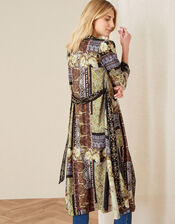 Demi Printed Long Kimono, Camel (BEIGE), large