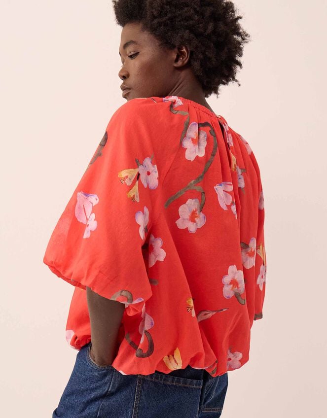 Nessa  Watercolour Floral Top, Red (RED), large