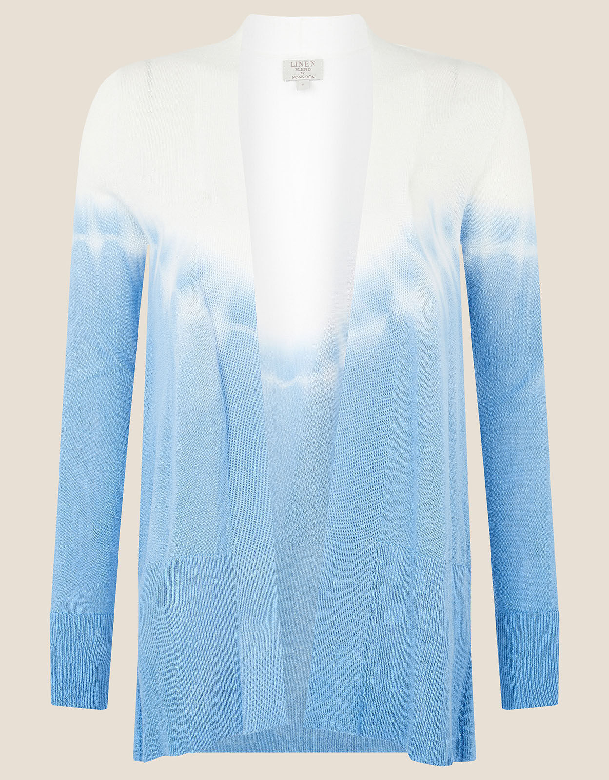 Tie Dye Cardigan in Linen Blend Blue
