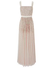 Leila Embellished Bridesmaid Dress, Nude (NUDE), large