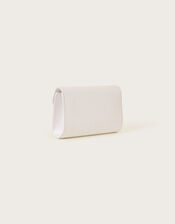 Bow Detail Satin Clutch, , large