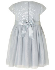 Baby Sequin Flower Corsage Dress, Blue (PALE BLUE), large