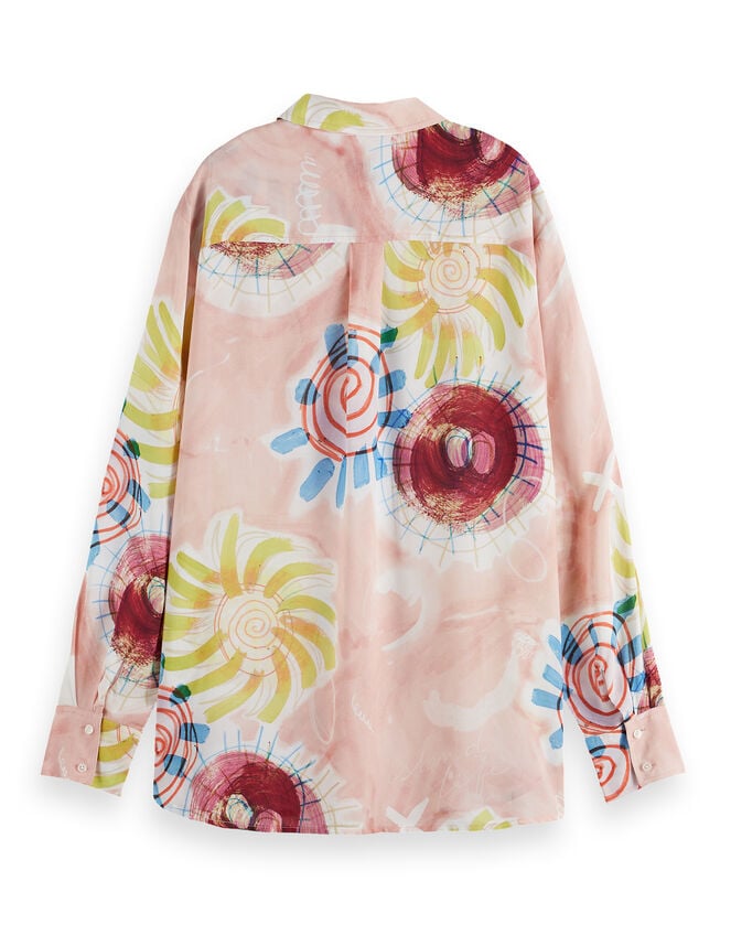 Scotch and Soda Relaxed Print Shirt, Pink (PINK), large