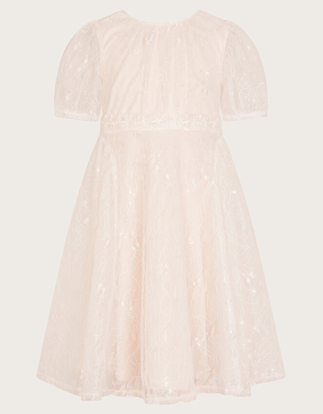 Lace Embellished Belt Dress, Ivory (IVORY), large