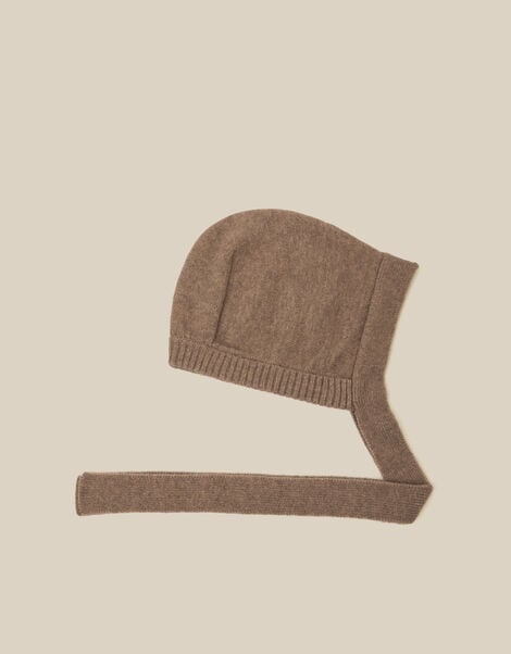 Tala Tie Knitted Bonnet, Mink (MINK), large