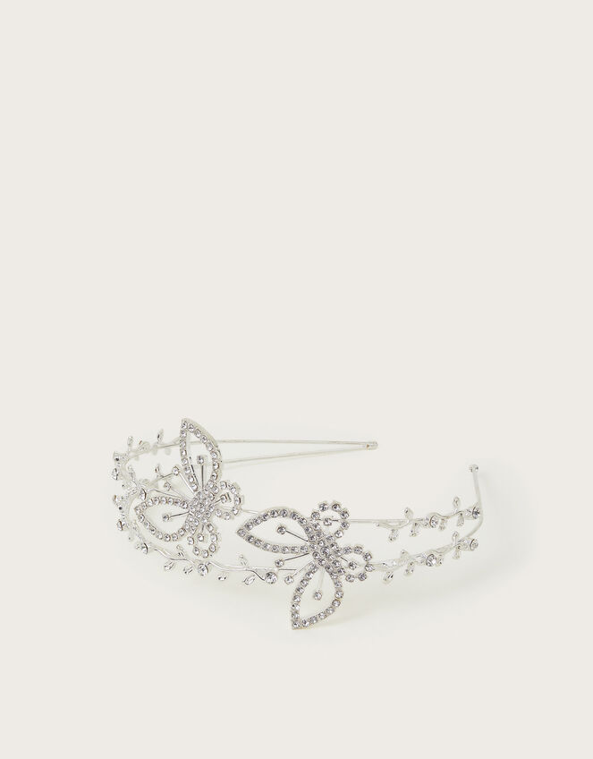 Diamante Butterfly Metal Headband, , large