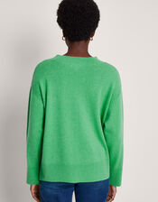 Claire Cashmere Sweater, Green (GREEN), large