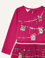 Sequin Christmas Disco Dress, Red (RED), large