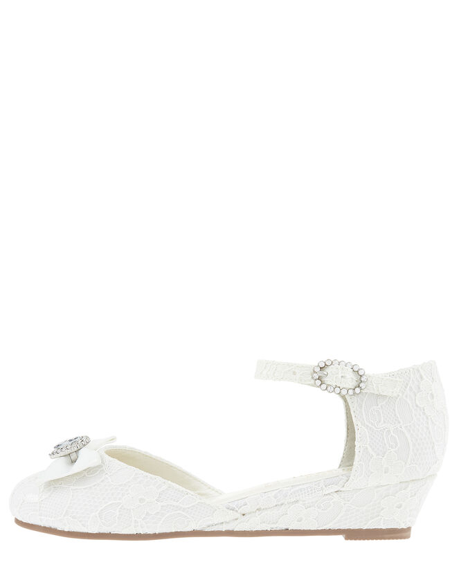 Renee Bridal Crystal Lace Wedges, Ivory (IVORY), large