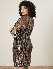 Sloane Embellished Twist Dress, Black (BLACK), large