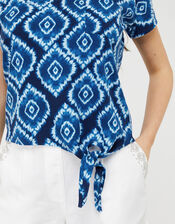 Maya Tie-Dye T-Shirt in Organic Cotton, Blue (BLUE), large
