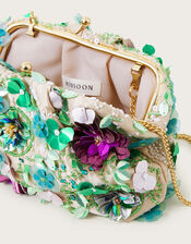 Floral Embellished Clutch Bag, , large