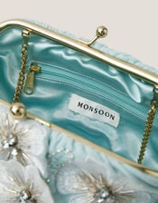 Mara Appliqué Flower Clutch, , large