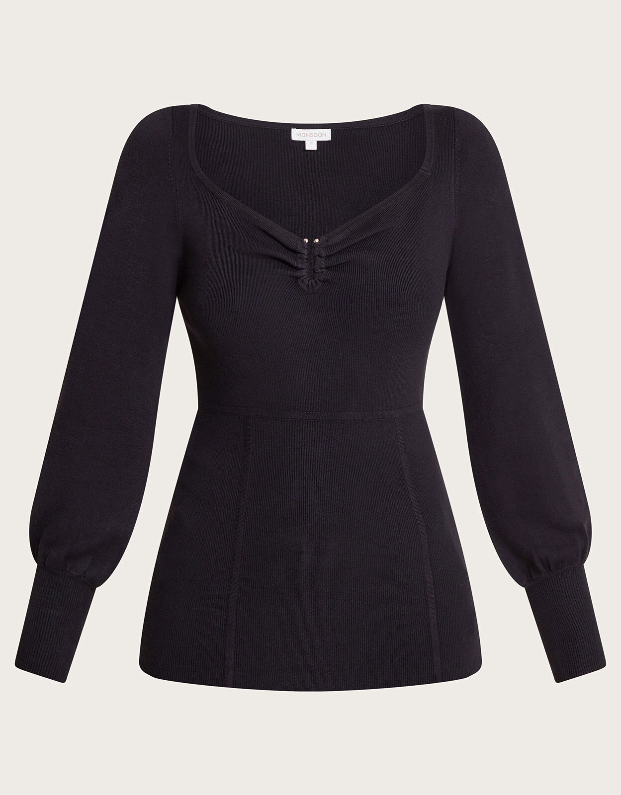 Bodice Detail Sweater with LENZINGâ„¢ ECOVEROâ„¢ Black | Sweaters | Monsoon  US.