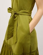 Jen Belted Jersey Maxi Dress, Green (GREEN), large