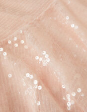 Sequin Drop Waist Dress, Pink (PALE PINK), large