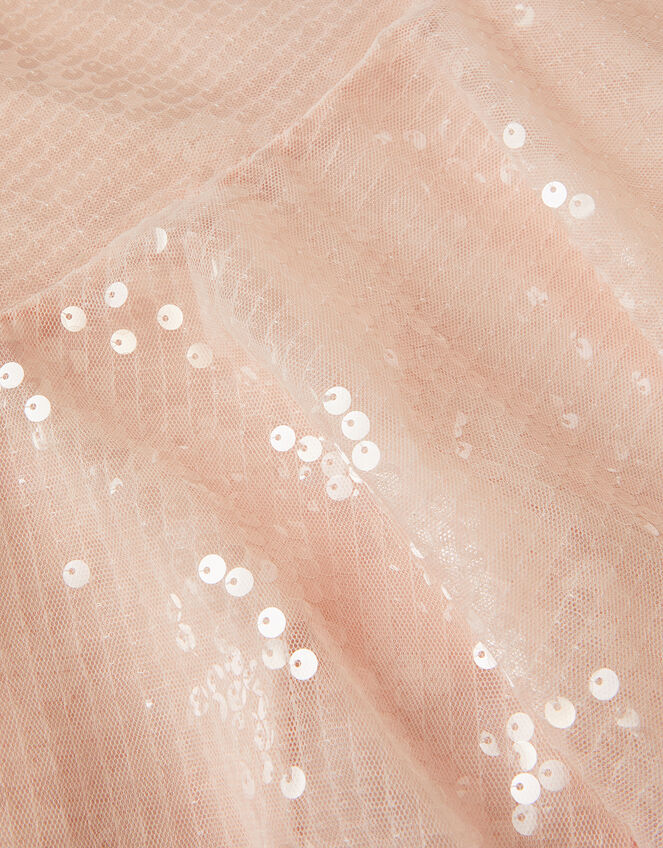 Sequin Drop Waist Dress, Pink (PALE PINK), large