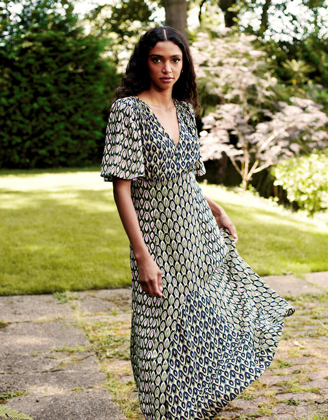 Nieve Midi Dress, Green (GREEN), large