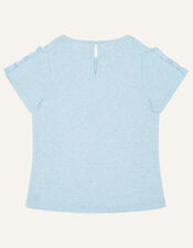 Square Sequin Bunny Short Sleeve T-Shirt, Blue (BLUE), large
