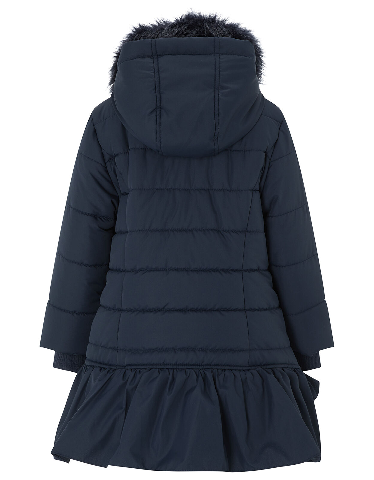 Navy Ruffle Padded Coat Blue Girls Coats Jackets Monsoon Global