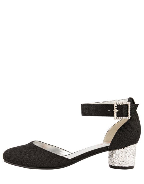 Glitter Heel Shoes, Black (BLACK), large