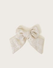 Jacquard Bow Hair Clip, , large