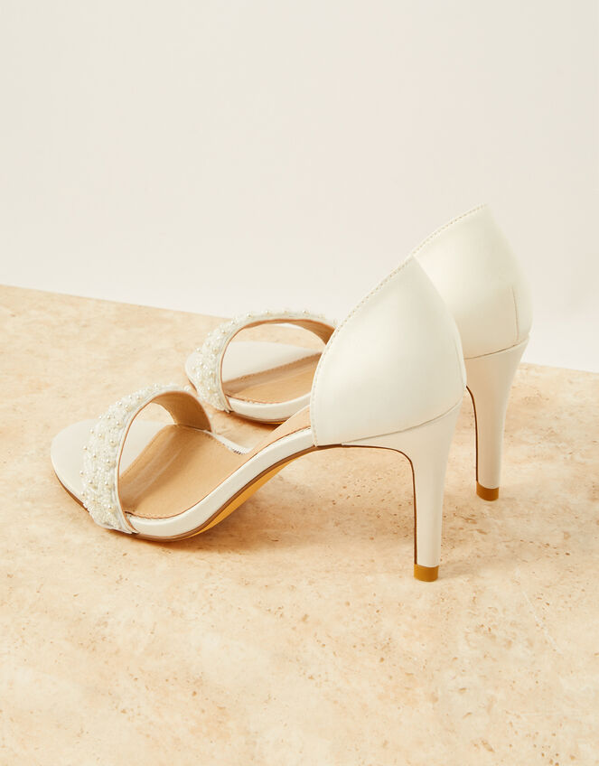 Beaded Peep-Toe Bridal Heels, Ivory (IVORY), large