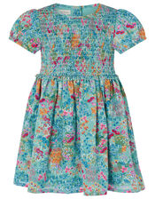Baby Wildflower Dress in Recycled Polyester, Blue (AQUA), large