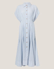 Dory Stripe Midi Shirt Dress, Blue (BLUE), large