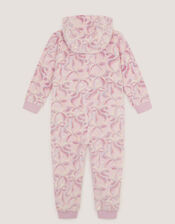 Bow Print Fleece Onesie, Pink (PINK), large