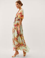 Perrie Frill Floral Print Maxi Dress, Green (SAGE), large