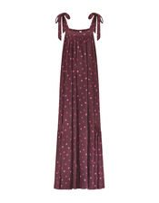 East Paola Sleeveless Polka Dot Maxi Dress, Brown (BROWN), large