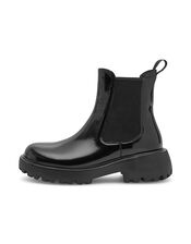 Woden Aya Patent Leather Boots, Black (BLACK), large