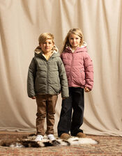 Töastie Reversible Teddy Fleece Puffer Jacket, Pink (PINK), large